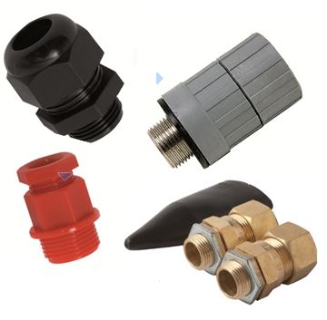 Selection of Glands for Armoured and Non-Armoured Cables.
