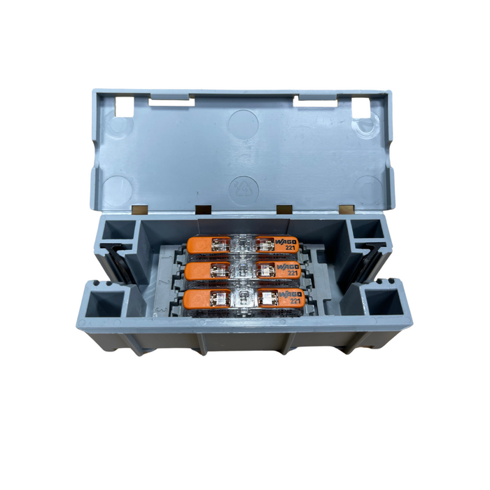Connexbox mounting carrier 221-2533 for 221 series connectors with Wagobox Light