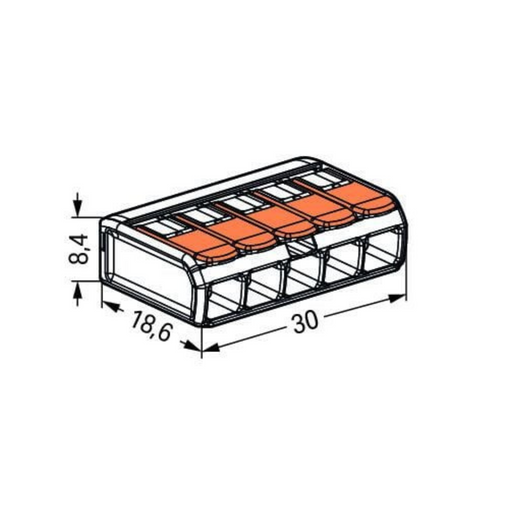 Wago 221-415 connector dimensions 