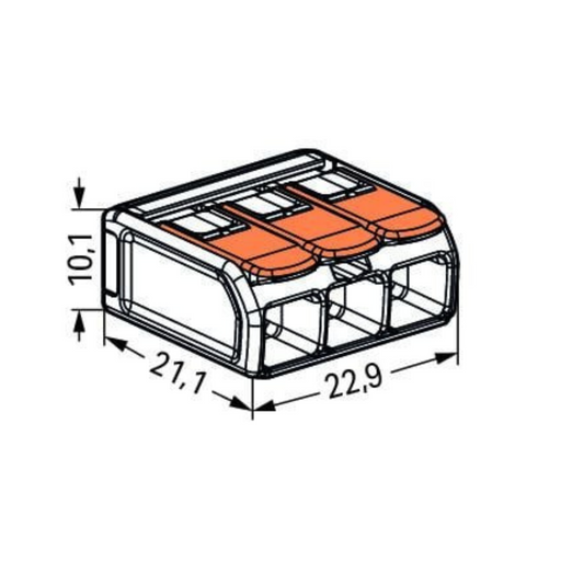 Wago 221-613 connector dimensions