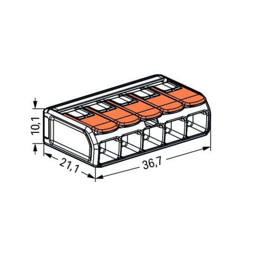 Wago 221-615 connector dimensions