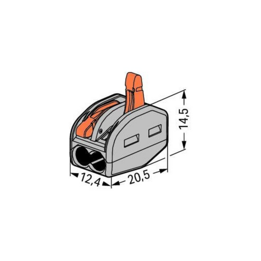 Wagobox 222-412 connector dimensions