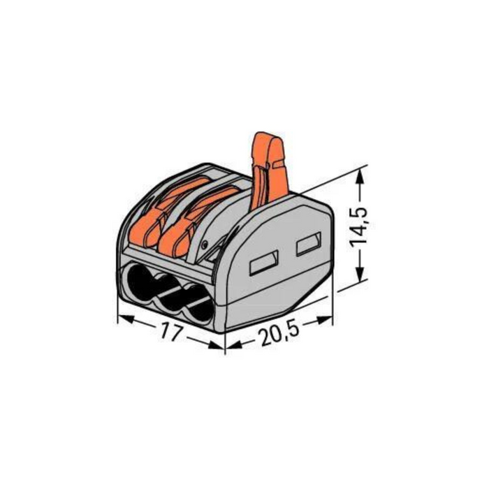 Wago 222-413 connectors dimensions