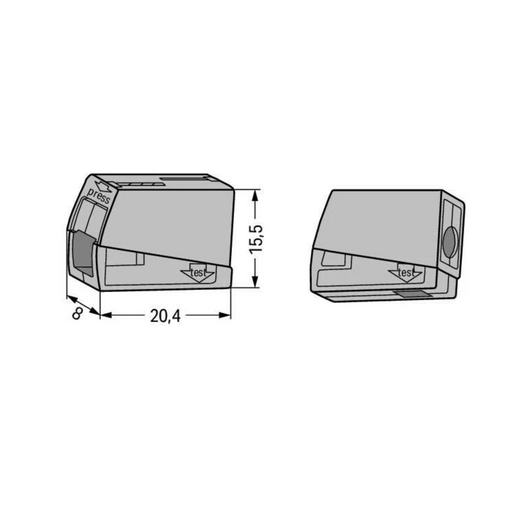 Wago 221-101 connector dimensions