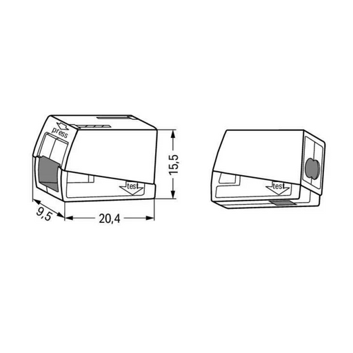 Wago 224-112 connector dimensions