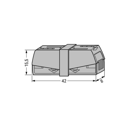 Wago 224-201 double ended connector dimensions