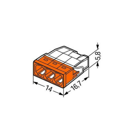 Wago 2273-203 connector dimensions