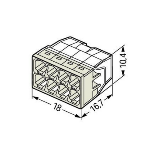 Wago 2273-208 connector dimensions