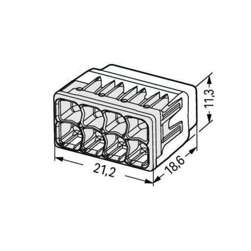 Wago 2773-408 connector dimensionns