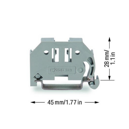 6mm Screwless end stop dimensions from Wago